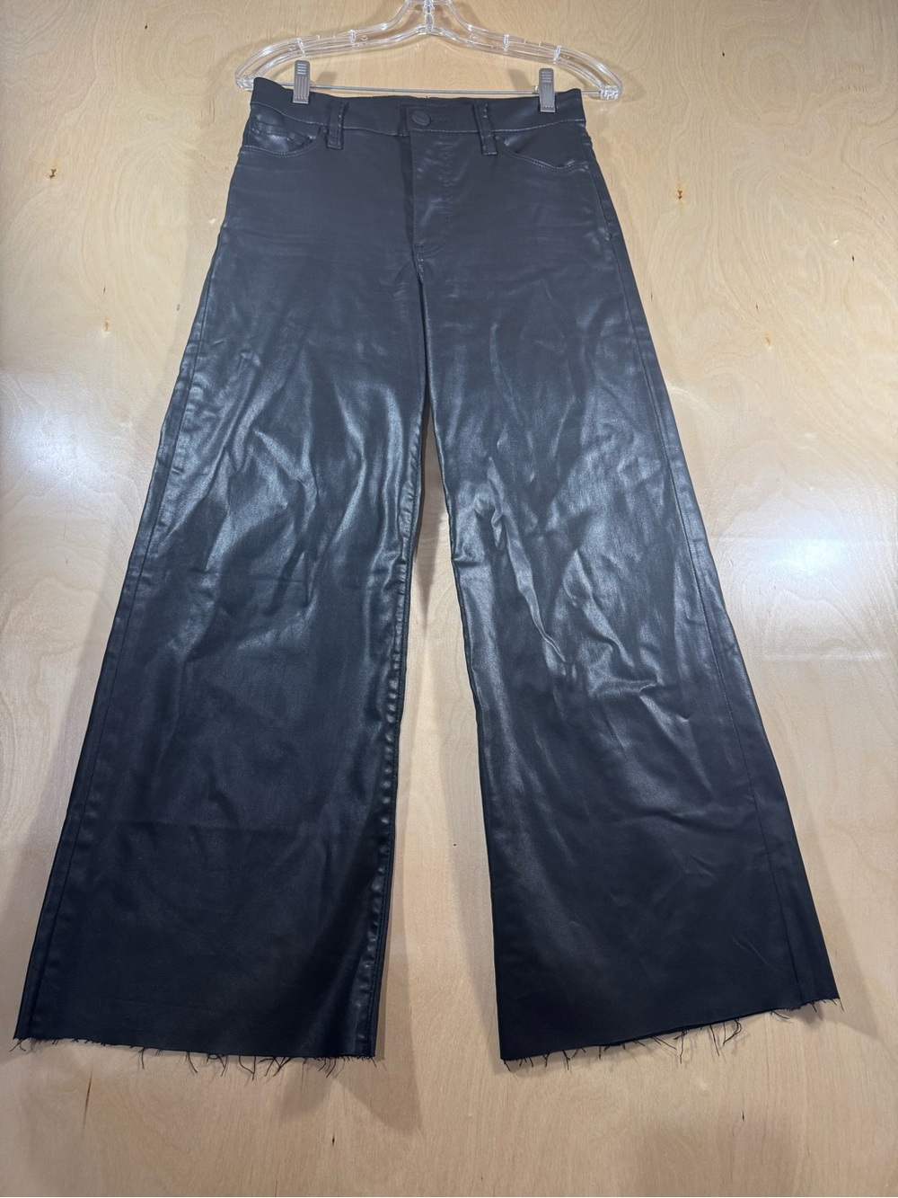 Kut from the Kloth Black Meg Coated Wide-Leg Pant Size 0